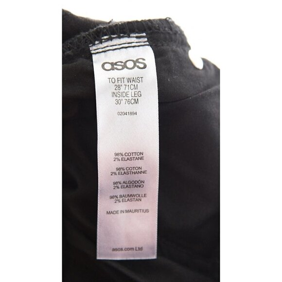 ASOS Womens Sz 28 Black Denim Skinny Leg Jeans 28 - Picture 5 of 5